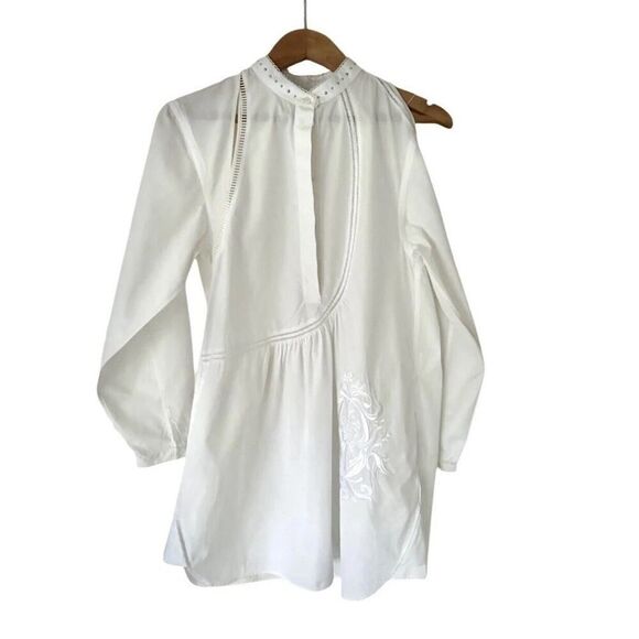3.1 Phillip Lim Dresses & Skirts - 3.1 Phillip Lim White Cotton Embroidered Tunic Shirt Dress Size Medium